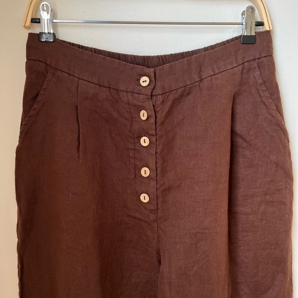 Grae Cove Wide Leg Brown Trousers - Picture 2 of 7